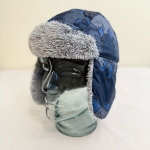 The North Face Trapper Hat Youth Boys Polar Bears Blue Gray Ear Flaps Size M